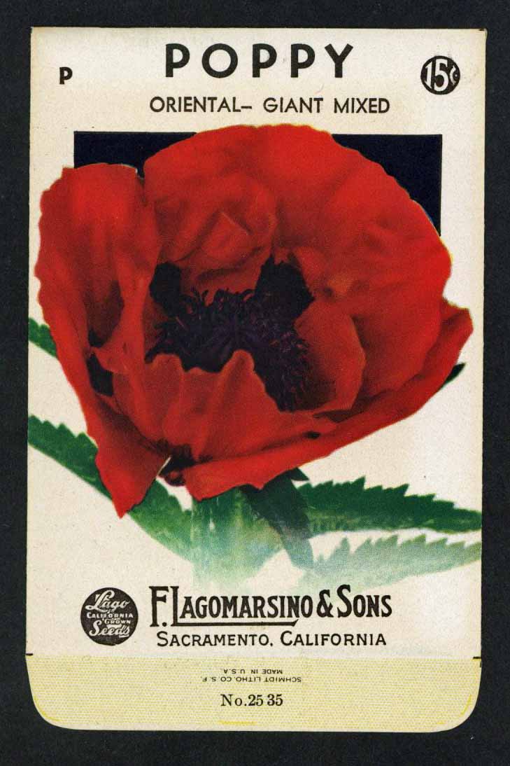 Poppy Vintage Lagomarsino Seed Packet