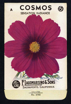Cosmos Vintage Lagomarsino Seed Packet, Sensation