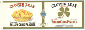 Clover Leaf Brand Vintage Hartford, Connecticut Peach Can Label