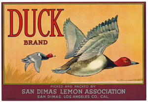 Duck Brand Vintage San Dimas California Lemon Crate Label
