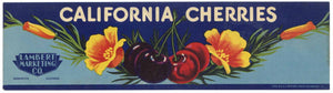 California Cherries Brand Vintage Sacramento California Cherry Crate Label