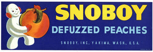 Snoboy Brand Vintage Yakima Washington Peach Crate Label