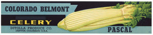 Colorado Belmont Brand Vintage Denver Colorado Celery Crate Label
