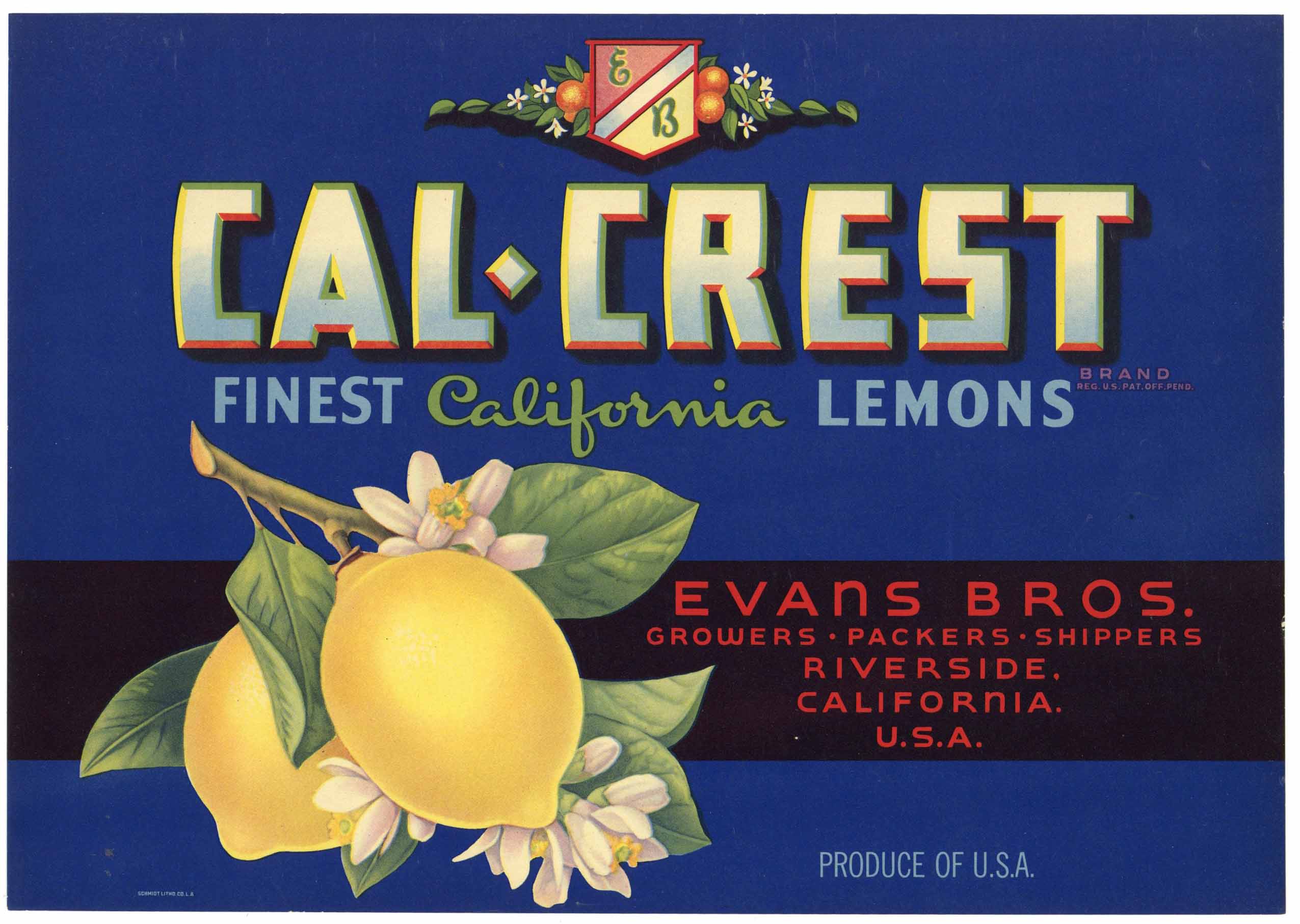 Crystal Brand, Riverside, California, Citrus Crate Label (100
