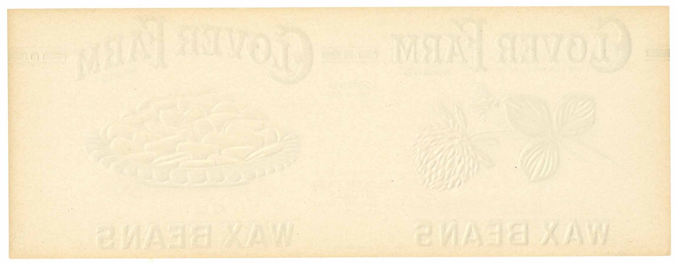 Clover Farm Brand Vintage Ohio Wax Beans Can Label thelabelman
