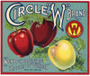 Circle W Brand Vintage Wenatchee Washington Apple Crate Label