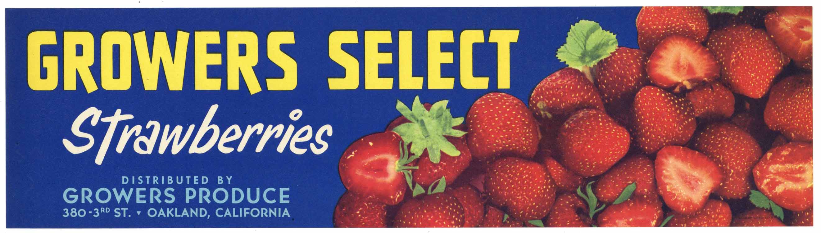Growers Select Brand Vintage California Strawberry Crate Label – thelabelman