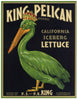 King Pelican Brand Vintage Vegetable Crate Label