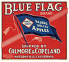 Blue Flag Brand Vintage Watsonville Apple Crate Label