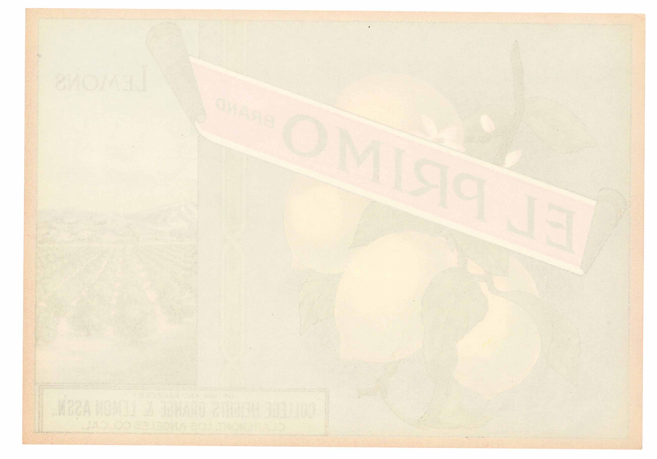 El Primo Brand Vintage Claremont Lemon Crate Label – thelabelman