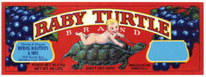 Baby Turtle Brand Vintage Wine Grape Crate Label