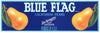 Blue Flag Brand Vintage Marysville Pear Crate Label, lug