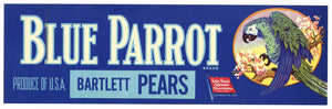 Blue Parrot Brand Vintage Pear Crate Label