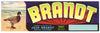 Brandt Brand Vintage Reedley Fruit  Crate Label