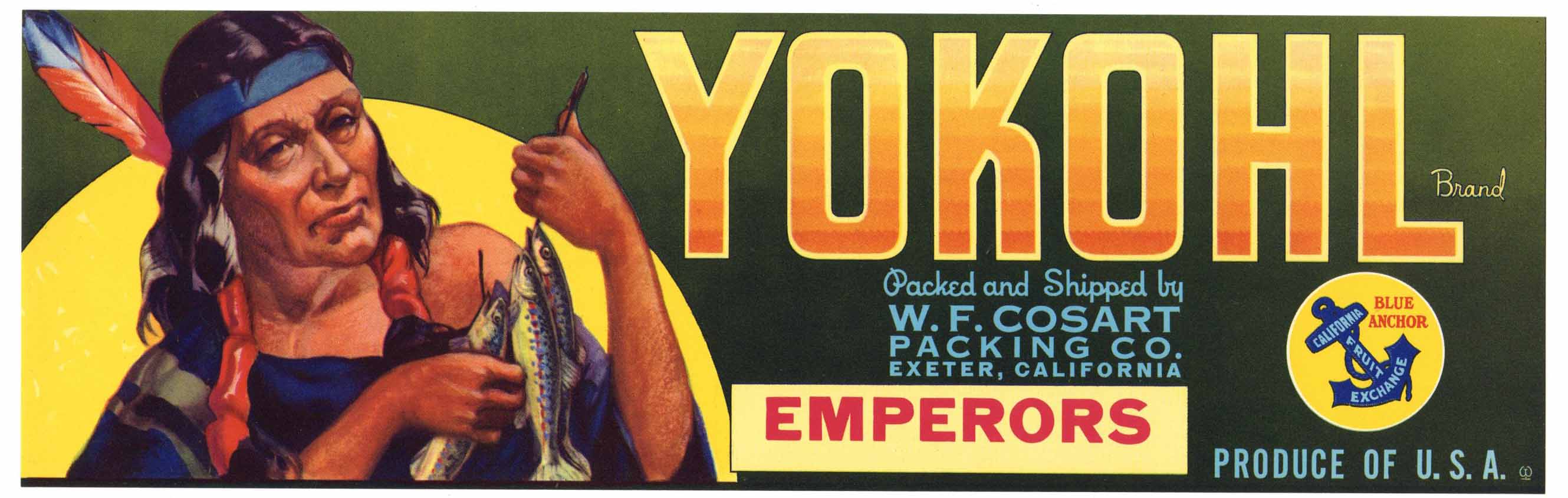 Yokohl Brand Vintage Exeter Grape Crate Label, Emperors – thelabelman