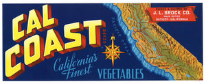 Cal Coast Brand Vintage Saticoy Vegetable Crate Label