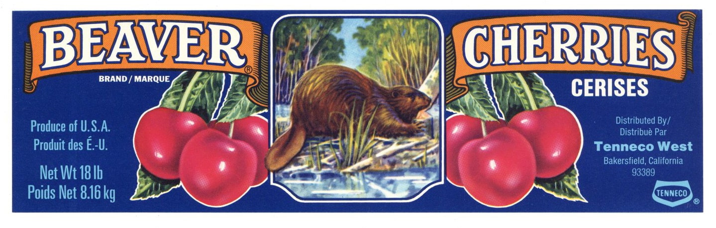Beaver Brand Vintage Cherry Crate Label b