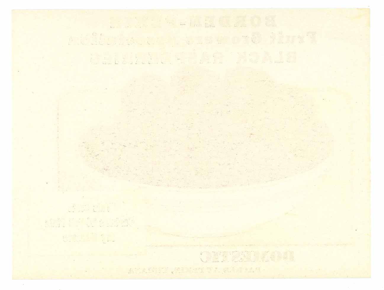 BordenPekin Brand Vintage Indiana Black Raspberry Crate Label
