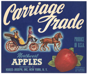 Carriage Trade Brand Vintage Northwest Apple Crate Label
