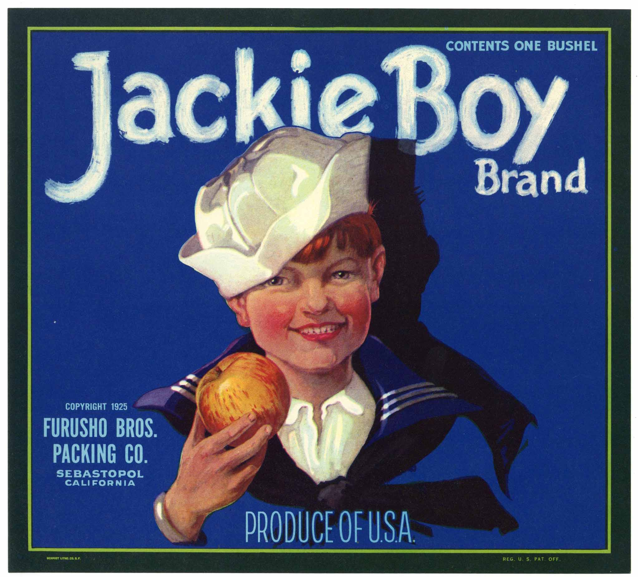 Jackie Boy Brand Vintage Sebastopol Sonoma County Apple Crate
