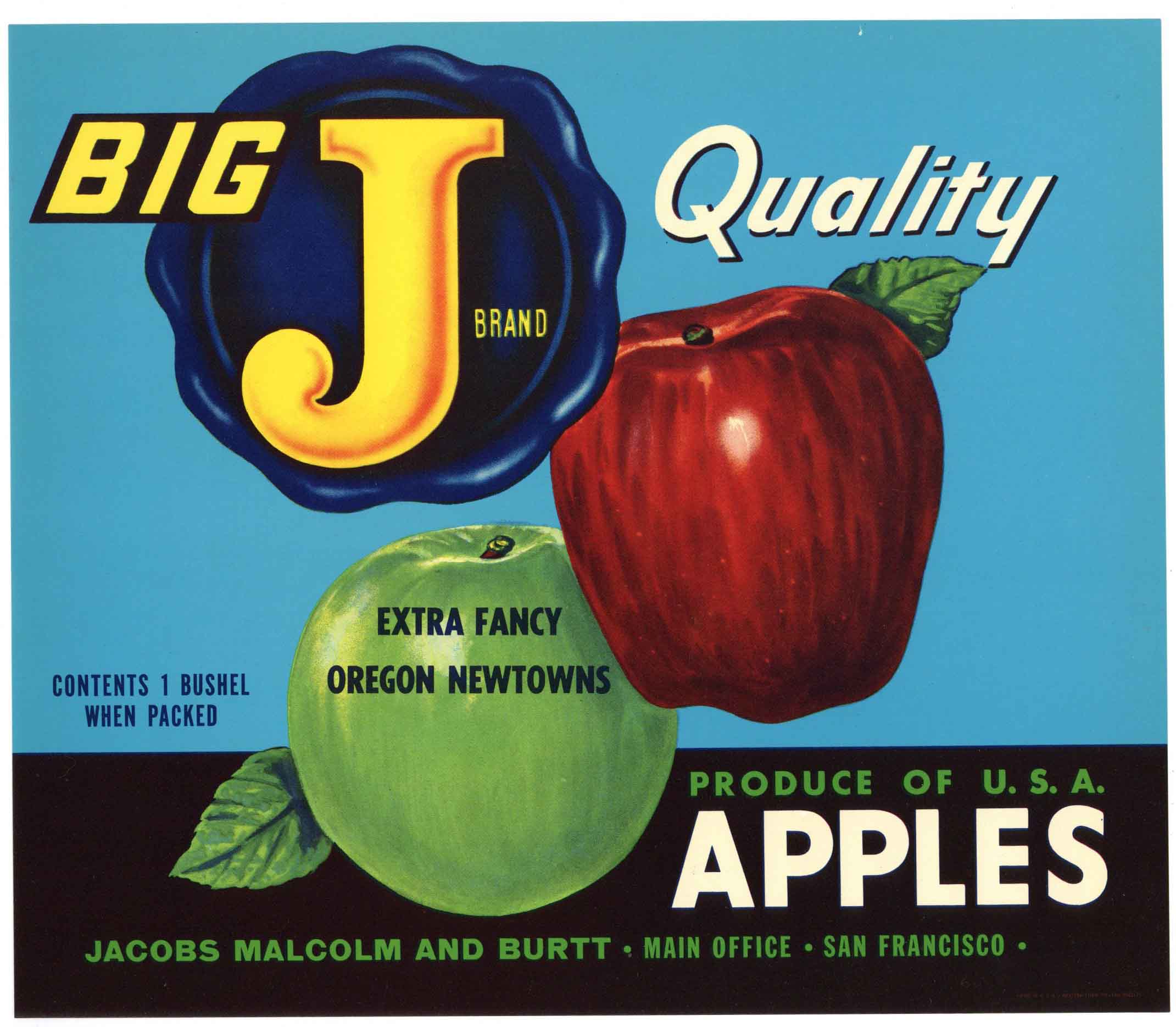 Big J Brand Vintage Apple Crate Label