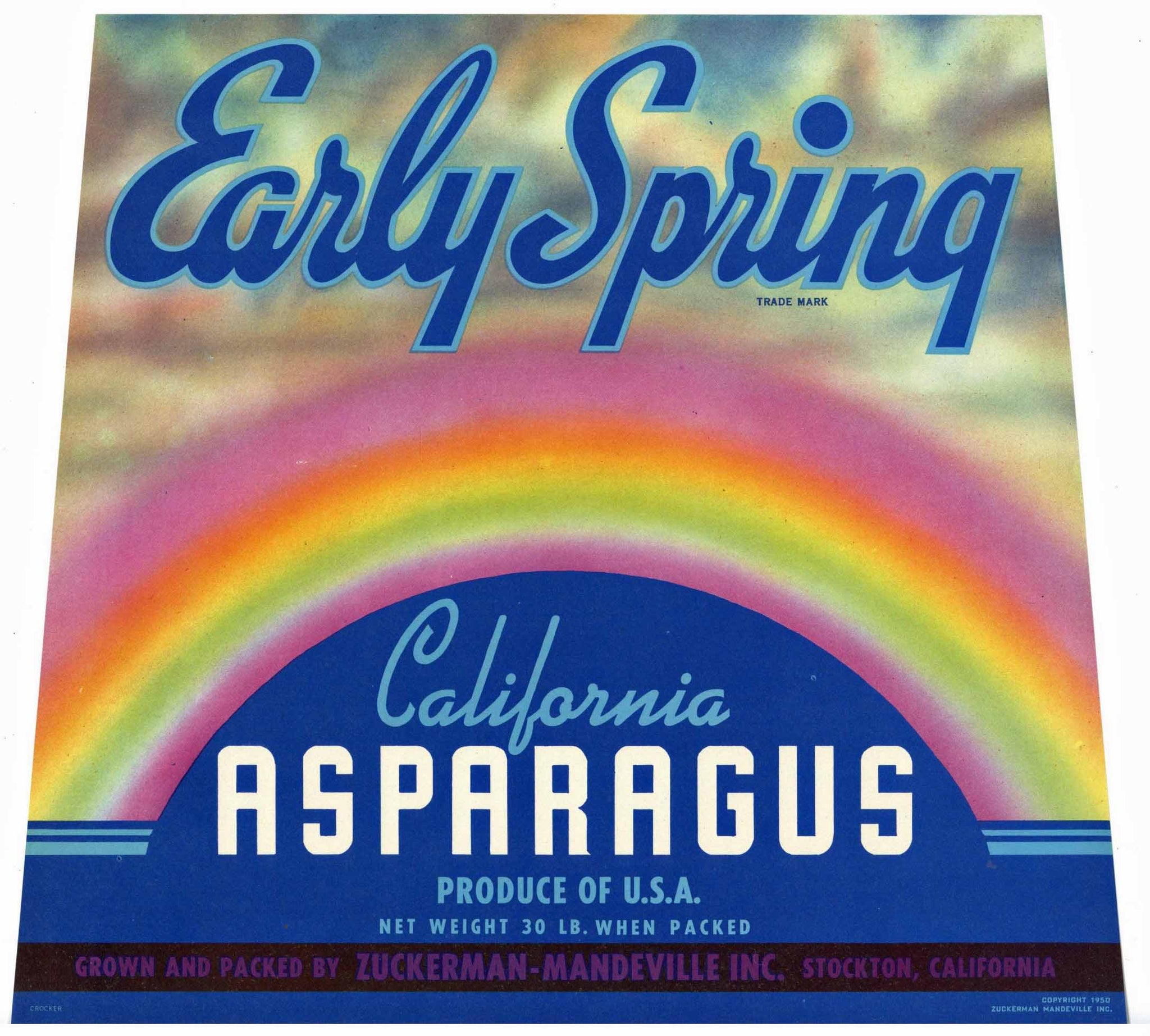 Early Spring Brand Vintage Asparagus Crate Label
