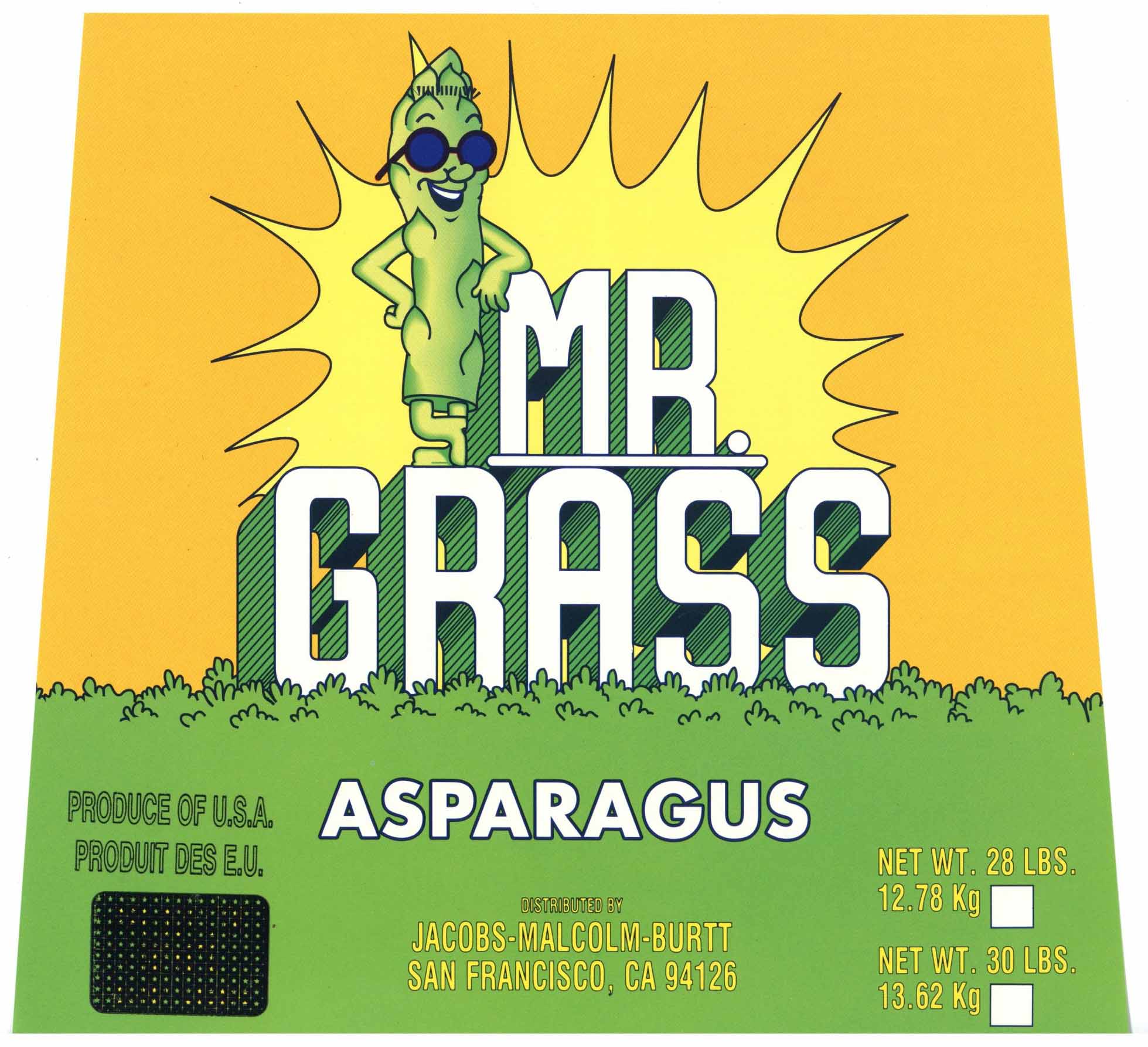 Mr. Grass Brand Vintage Asparagus Crate Label, op