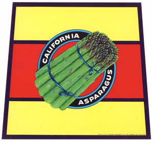 California Asparagus Stock #1014 Vintage Vegetable Crate Label