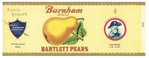 Burnham Brand Vintage Pear Can Label