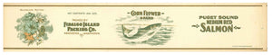 Corn Flower Brand Vintage Salmon Can Label, large flat
