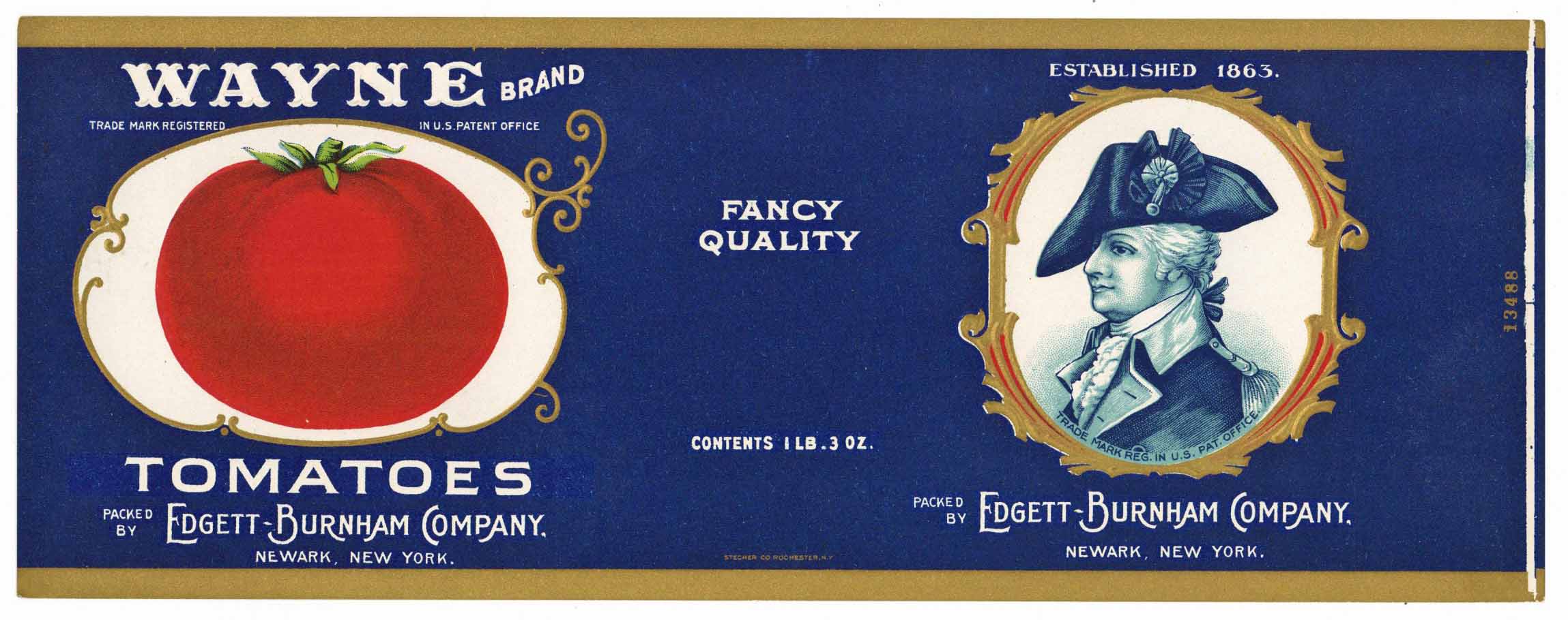Wayne Brand Vintage Newark New York Tomato Can Label – thelabelman