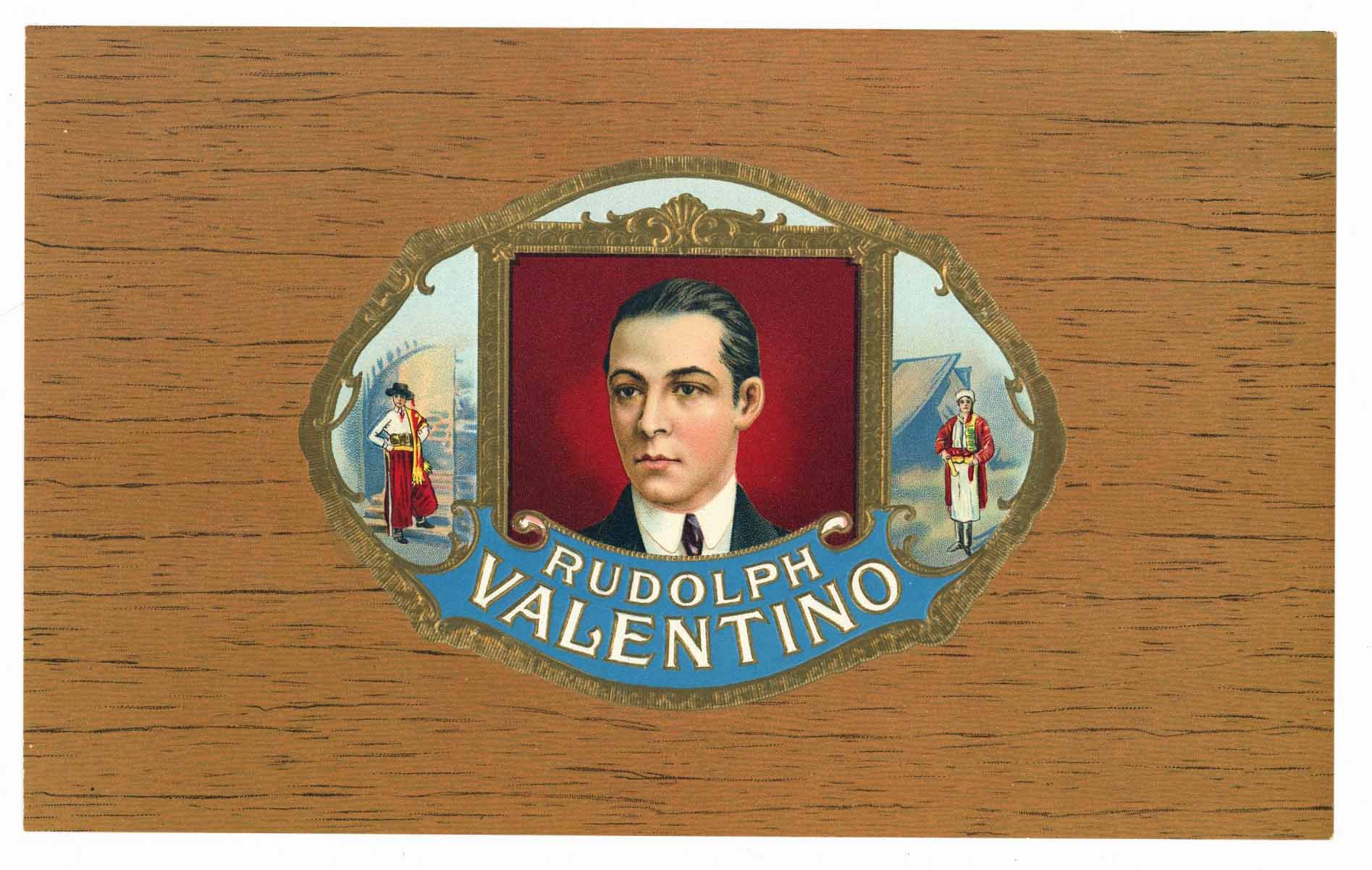 Rudolph Valentino Brand Inner Top Sheet Cigar Box Label