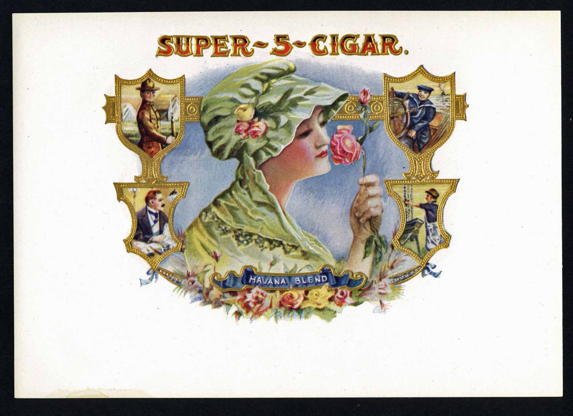 Super 5 Cigar Brand Inner Cigar Box Label – thelabelman