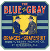 Blue And The Gray Brand Vintage Florida Citrus Crate Label