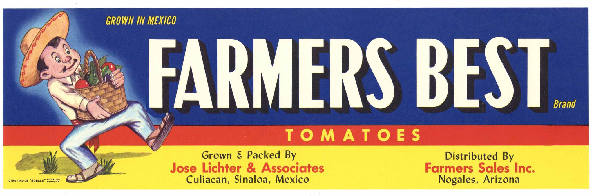 Farmers Best Brand Vintage Nogales Arizona Tomato Crate Label