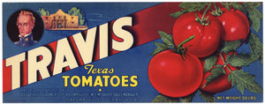 Travis Brand Vintage Brownsville Texas Tomato Crate Label