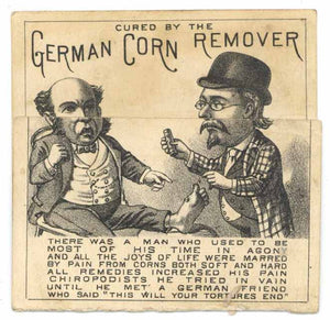 Victorian Trade Card, German Corn Remover, Metamorphic