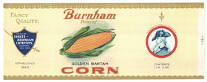 Burnham Brand Vintage Golden Bantam Corn Can Label