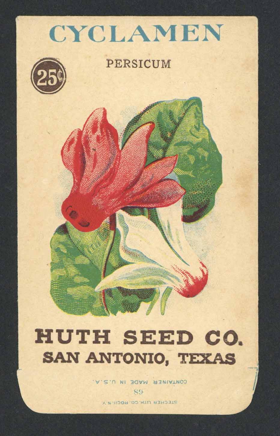 cyclamen flower seeds Cyclamen Antique Huth Seed Co. Packet – thelabelman