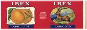 Ibex Brand Vintage Apricot Can Label