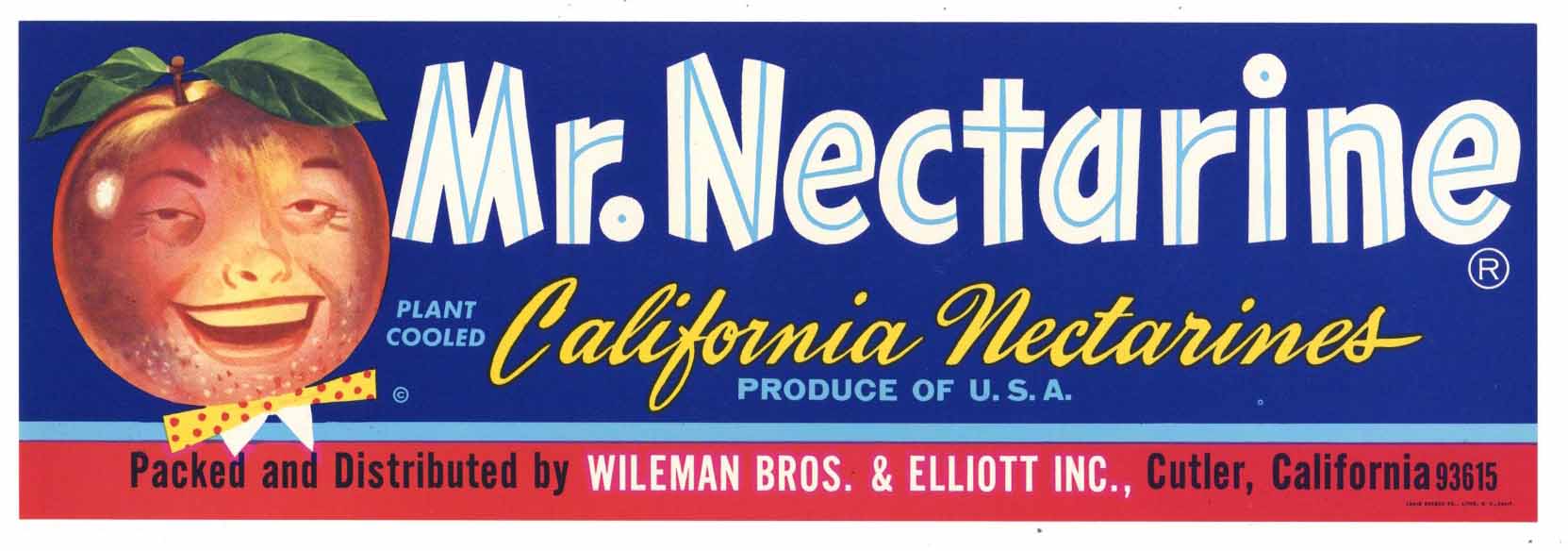 Mr. Nectarine Brand Vintage Fruit Crate Label