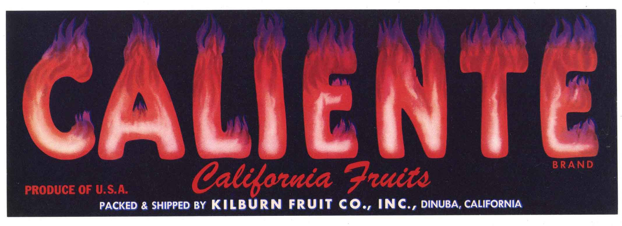 Caliente Brand Vintage Fruit Crate Label