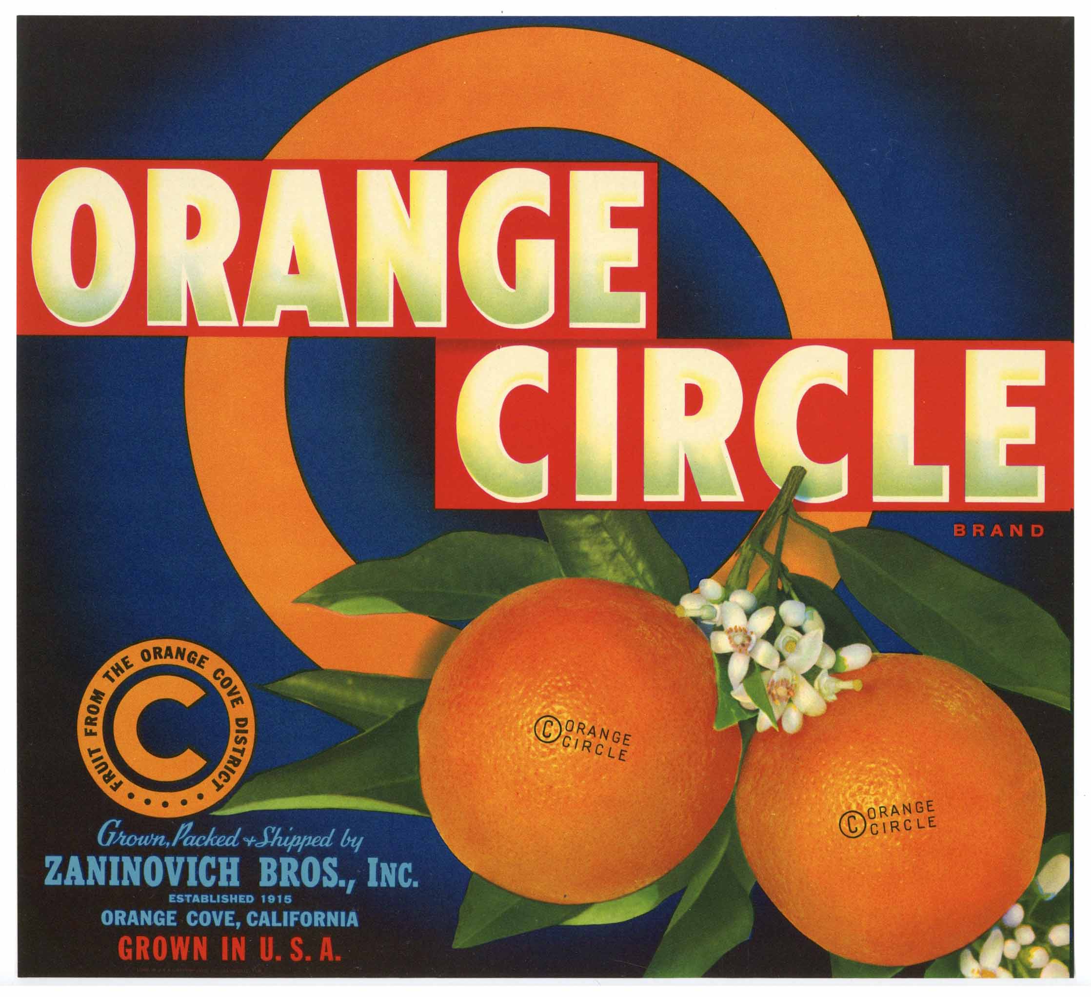 Miracle Brand Vintage Placentia Orange Crate Label
