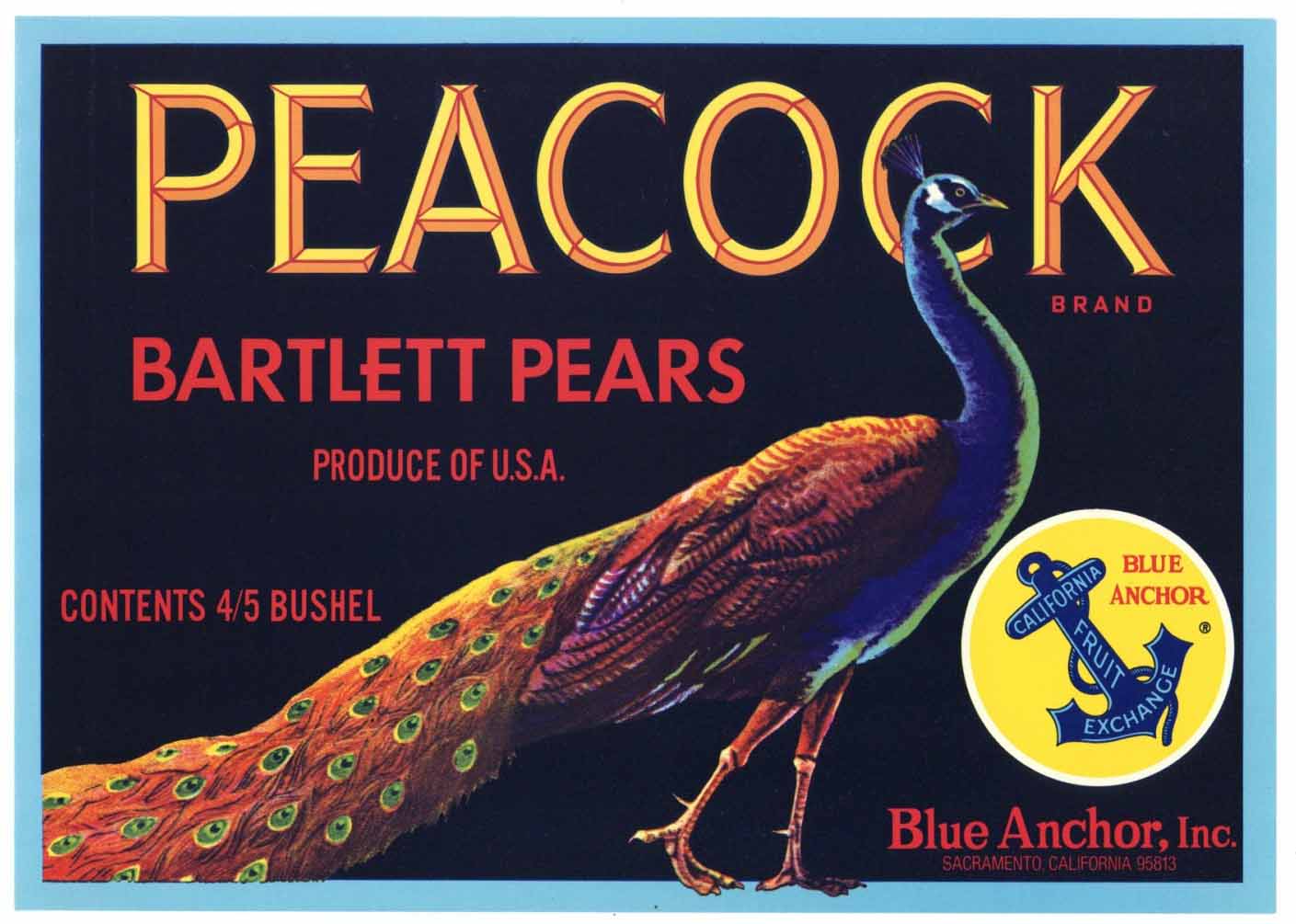 Peacock Brand Vintage Pear Crate Label z – thelabelman