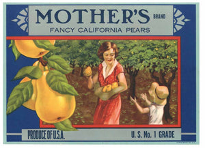 Mother's Brand Vintage Pear Crate Label