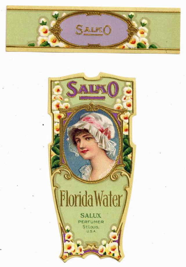 Salko Brand Vintage Perfume Bottle Label Set Of 5