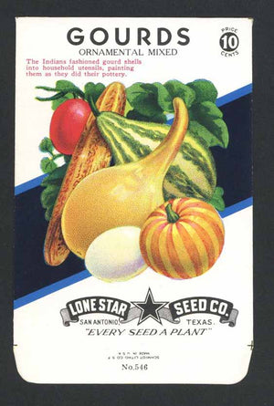 Gourds Vintage Lone Star Seed Packet