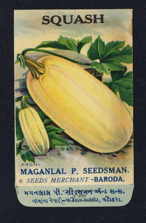 Squash Antique Maganlal Seed Packet, India, white