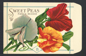 Sweet Peas Antique Burt's Seed Packet, L, Fancy Mixed