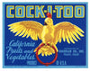 Cock-I-Too Brand Vintage Tracy Vegetable Crate Label